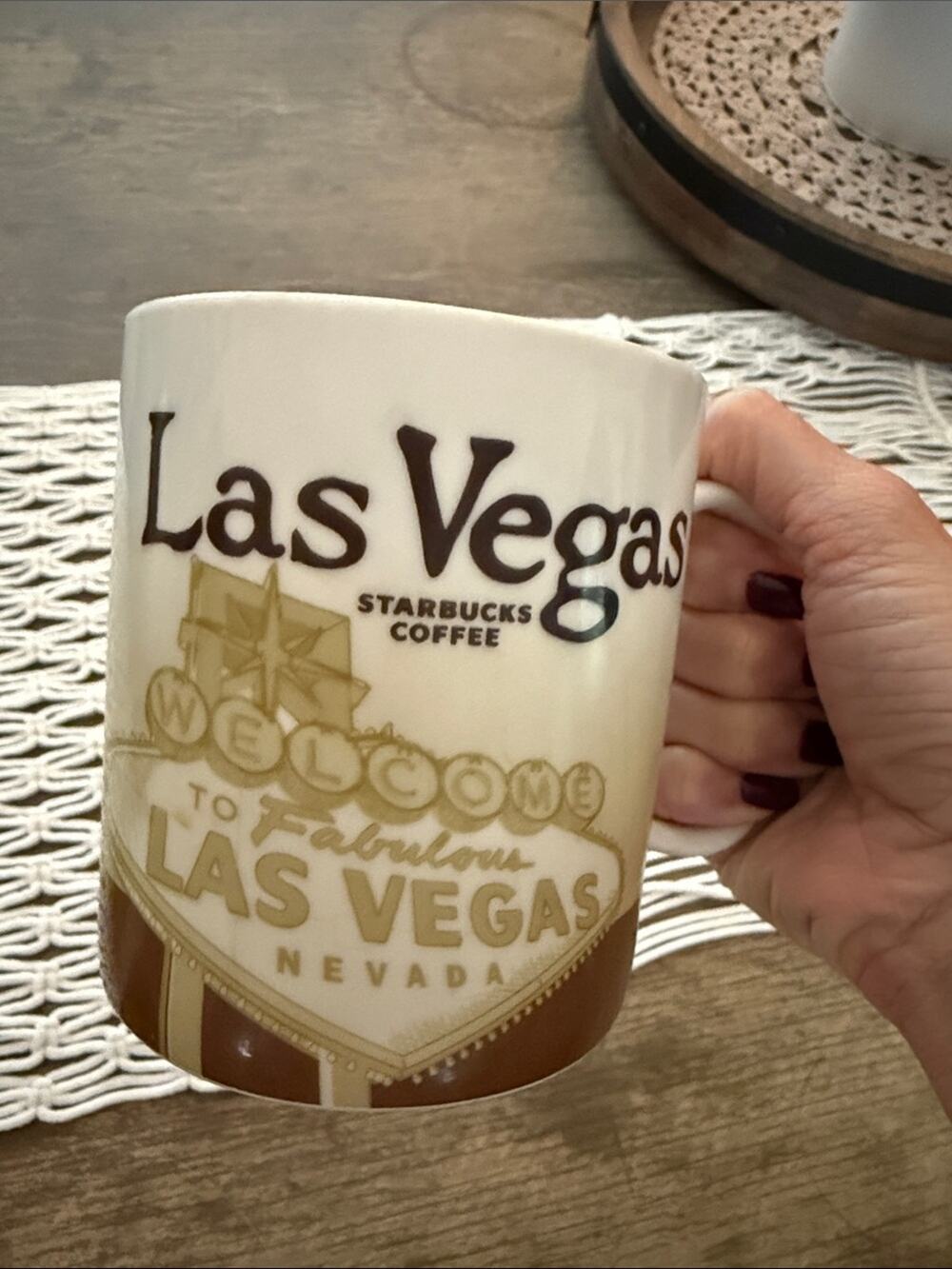 2010 Retired Starbucks Las Vegas Collector Series Mug Welcome Sign Coffee Cup